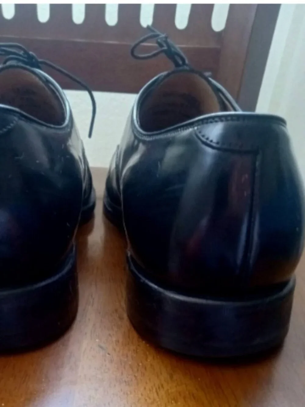 Johnston & Murphy Mens Black Leather Cap Toe Oxford Dress Shoes Size 12 D 02981
